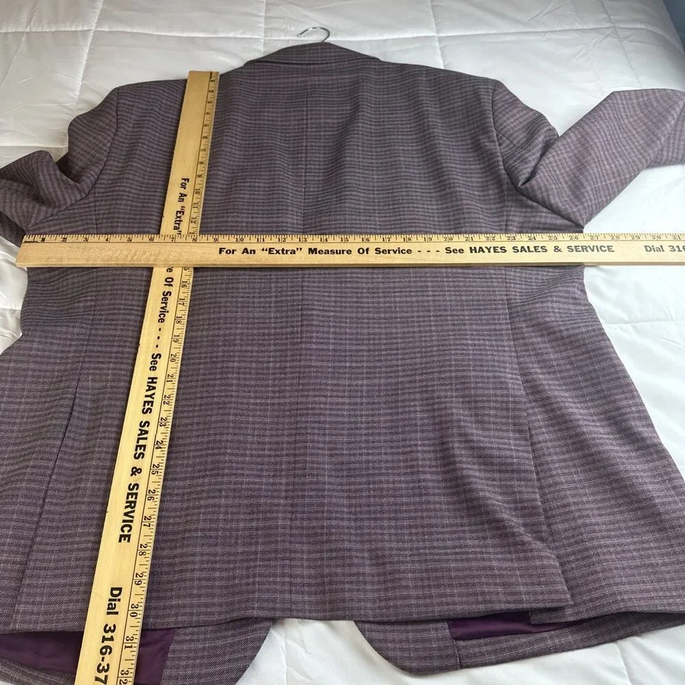 Jos. A. Bank Traveler Tailored fit Maroon Plaid Wool Blend Blazer Sport Coat 52R